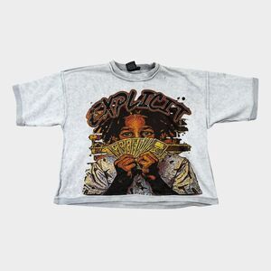 Explicit Trendz Cash Money Records Rap Mens Small Mineral Wash Graphic Lil Wayne